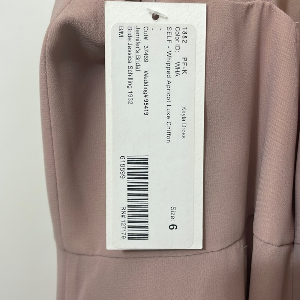 Jenny Yoo - Whipped Apricot Luxe Chiffon- Kayla -size 6 - Picture 3 of 3